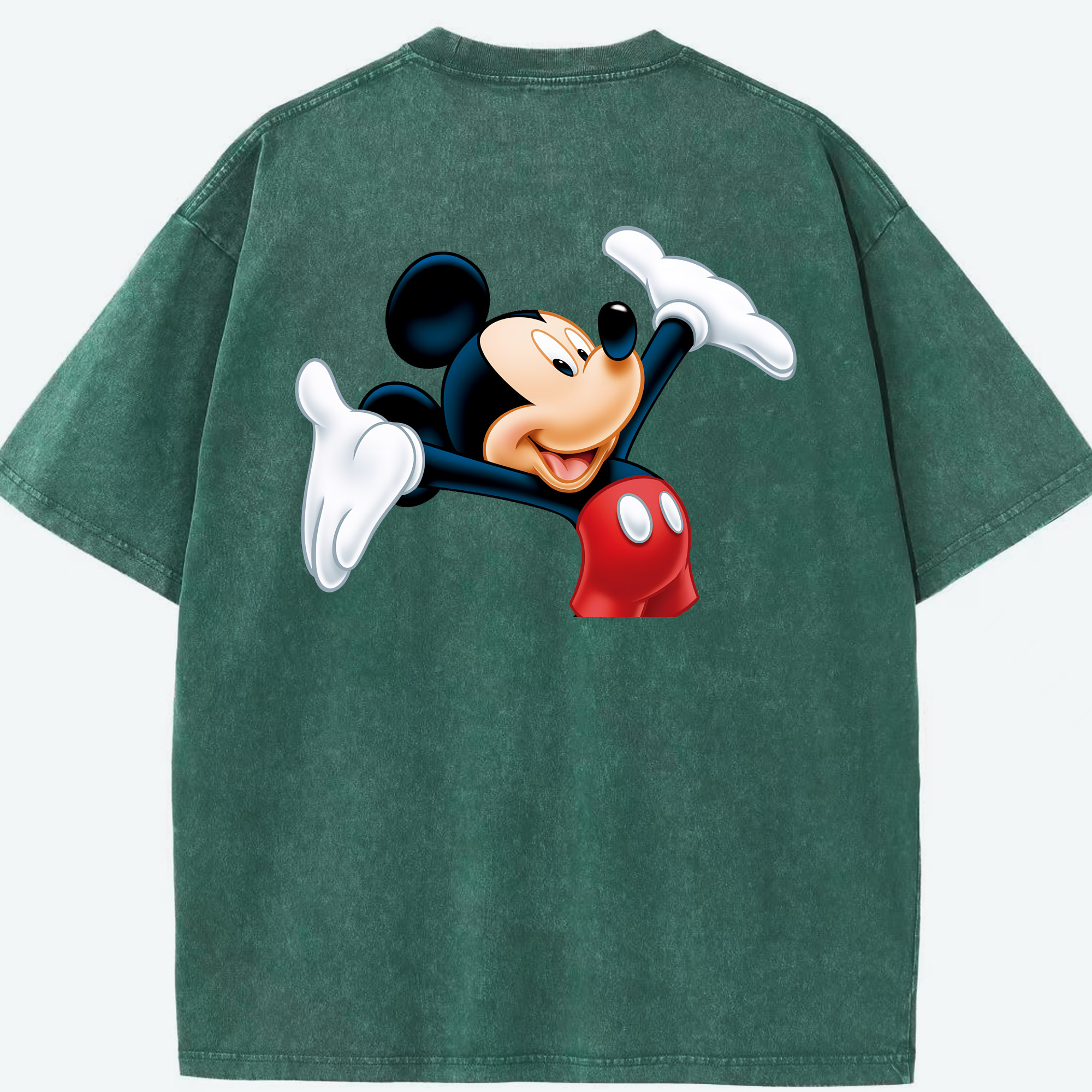 （画像用） ミッキーマウス Mickey Mouse 綿100% ヴィンテージ風 半袖Tシャツ（背面プリント）